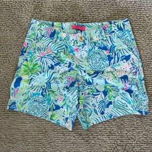 Lilly Pulitzer Blue, Green & Pink Floral Print Shorts, no tag